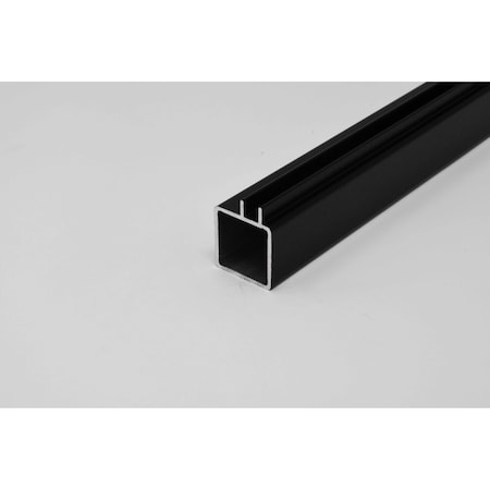 Eztube Single Captive Fin Extrusion for 1/4in Panel Panel  Black, 60in L x 1in W x 1in H, QR 1 End 100-250 BK 1QR 5